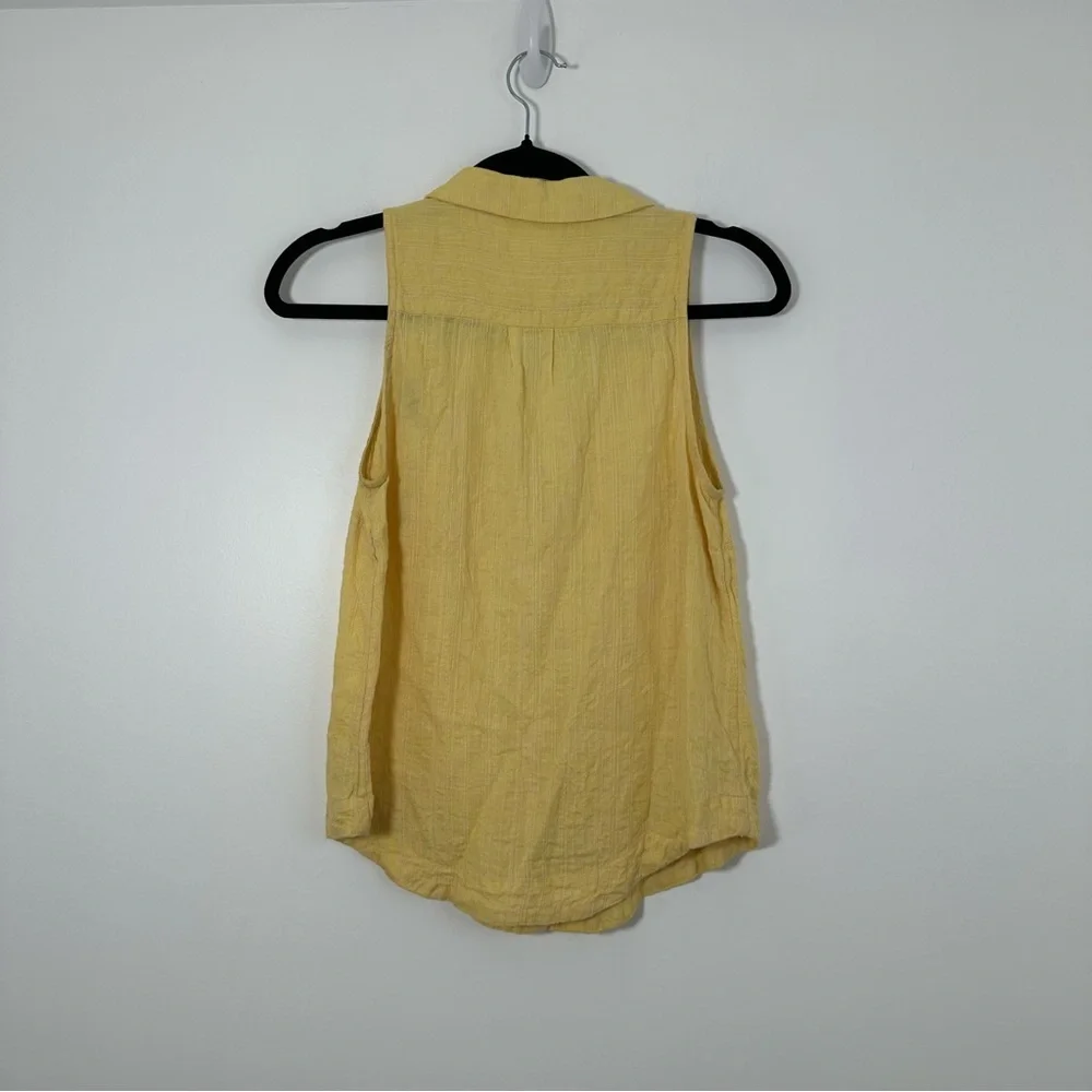 Anthropologie Maeve Felicity Yellow Collared Tank Top Size 2 - Picture 3 of 7